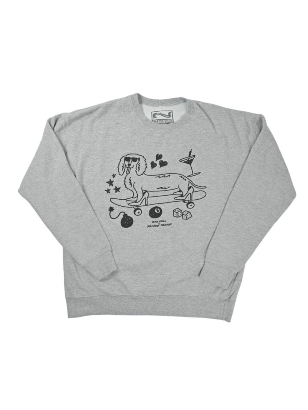 Bean Goods x Christina Kirkman Hot Dogs & High Heels Sweatshirt in Grey